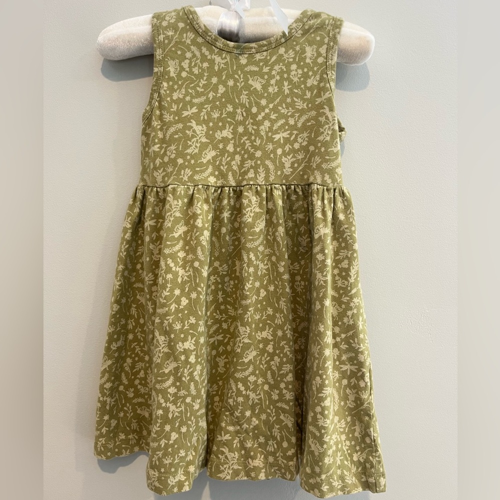 Charming Green Floral Kids Dress